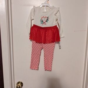 Carter's Christmas Bodysuit TuTu Pant Set